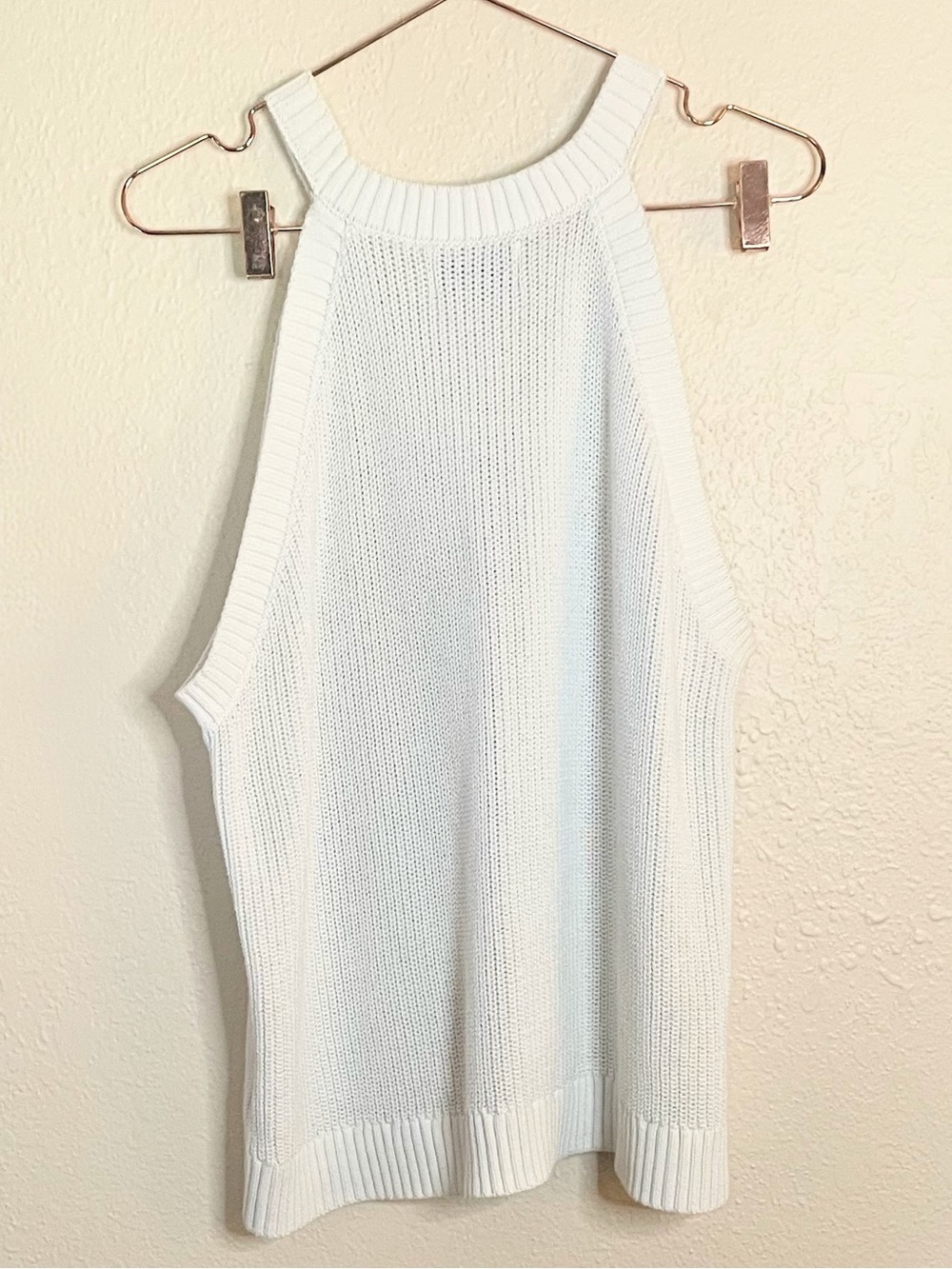 Old Navy Shaker Knit Halter Sweater Tank XL Calla Lily - Picture 6 of 9